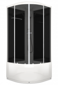 Душевая кабина Domani Spa Delight Slim 110 без электрики, высокий поддон 1000x1000x2180 (чер. стенки, тонир. стекла) DS01DS110HBT00  Душевая кабина Domani Spa Delight Slim 110 без электрики, высокий поддон 1000x1000x2180 (чер. стенки, тонир. стекла) DS01DS110HBT00