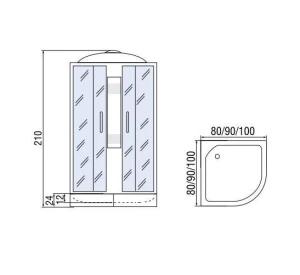 Душевая кабина River Nara 80/24 МТ 80х80х210 Душевая кабина River Nara 80/24 МТ 80х80х210