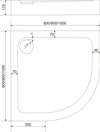 Душевой поддон Aquanet HX515 90*90*15