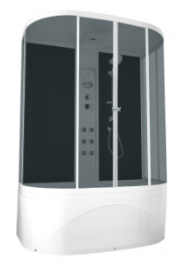 Душевая кабина Domani Spa Neat Slim с электрикой, высокий поддон 1500x810x2190 (чер. стенки, тонир. стекла) DS01NS158HBT10  Душевая кабина Domani Spa Neat Slim с электрикой, высокий поддон 1500x810x2190 (чер. стенки, тонир. стекла) DS01NS158HBT10