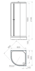 Душевая кабина Domani-Spa Delight Slim 88  80х80 см матовое стекло переднее  Душевая кабина Domani-Spa Delight Slim 88  80х80 см матовое стекло переднее