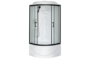 Душевая кабина Practic RB 90BK1-M-BL (матовое) 90x90x217 задняя стенка акриловая  профиль черный  Душевая кабина Practic RB 90BK1-M-BL (матовое) 90x90x217 задняя стенка акриловая  профиль черный
