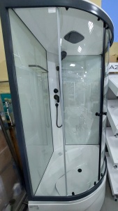 Душевая кабина DOMANI-Spa Delight Slim 99 high, высокий поддон, белые стенки, графит профиль, размер 90*90*218см, без упаковки для поддона сатин матированное Душевая кабина DOMANI-Spa Delight Slim 99 high, высокий поддон, белые стенки, графит профиль, размер 90*90*218см, без упаковки для поддона сатин матированное